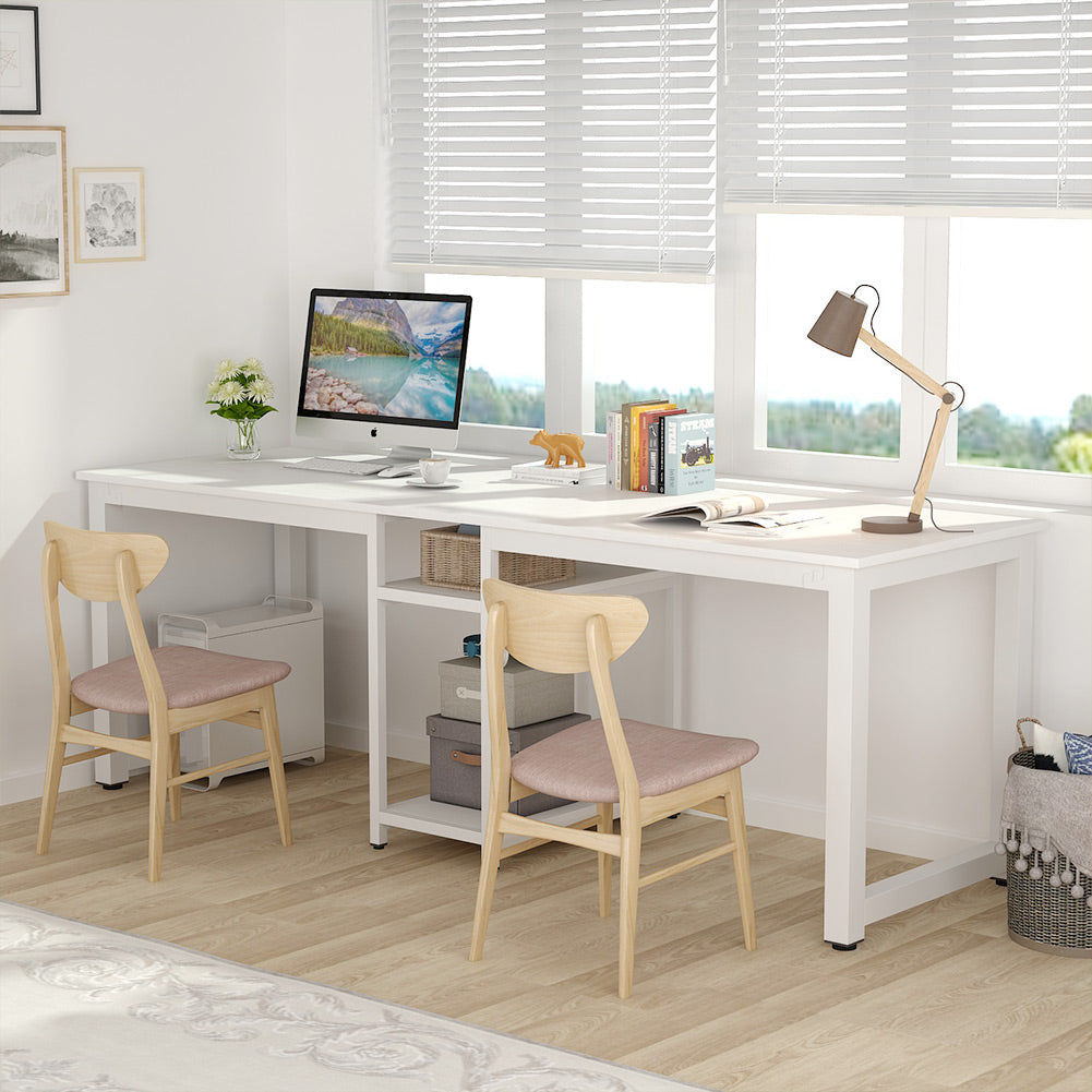 78" Two Person Desk with Shelves
